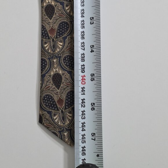 Simon Chang Silk Tie Multicolor Paisley Floral Vtg Boho Canada Made W 4" L 57" - Picture 11 of 14